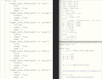 kn. 2.0. Color sensor code 2.0